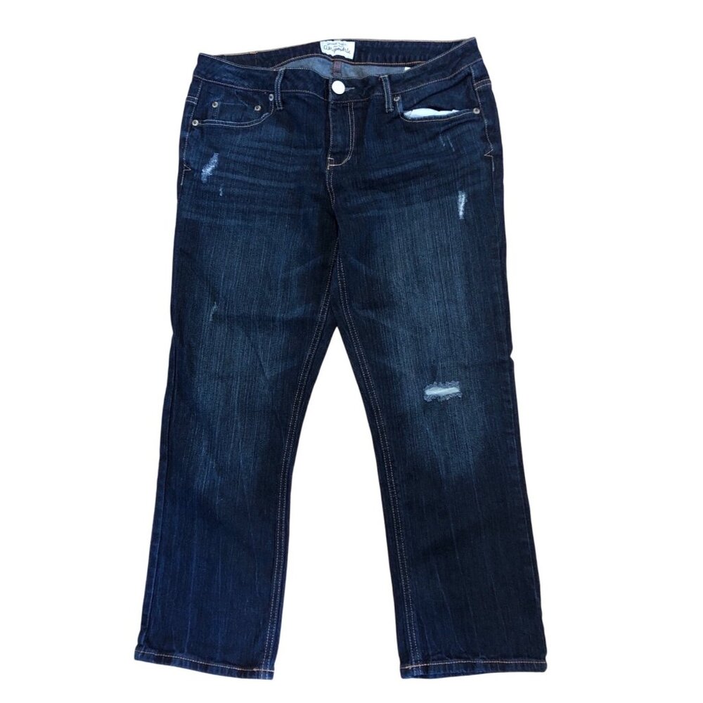 Aéropostale Capri Jeans Bayla Skinny Dark Wash Womens Size 11/12 Cotton Spandex